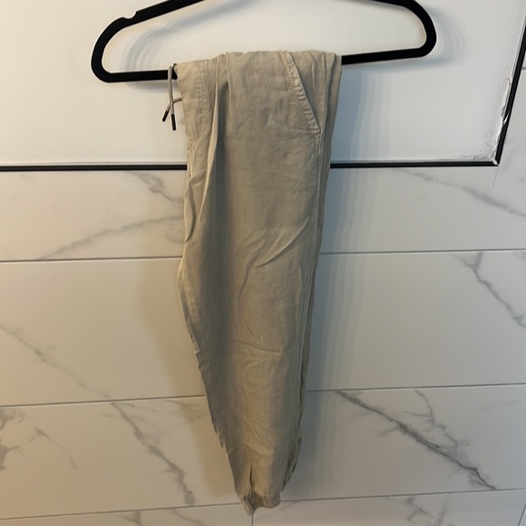 Zara Beige Linen Joggers/Trousers - Picture 4 of 5